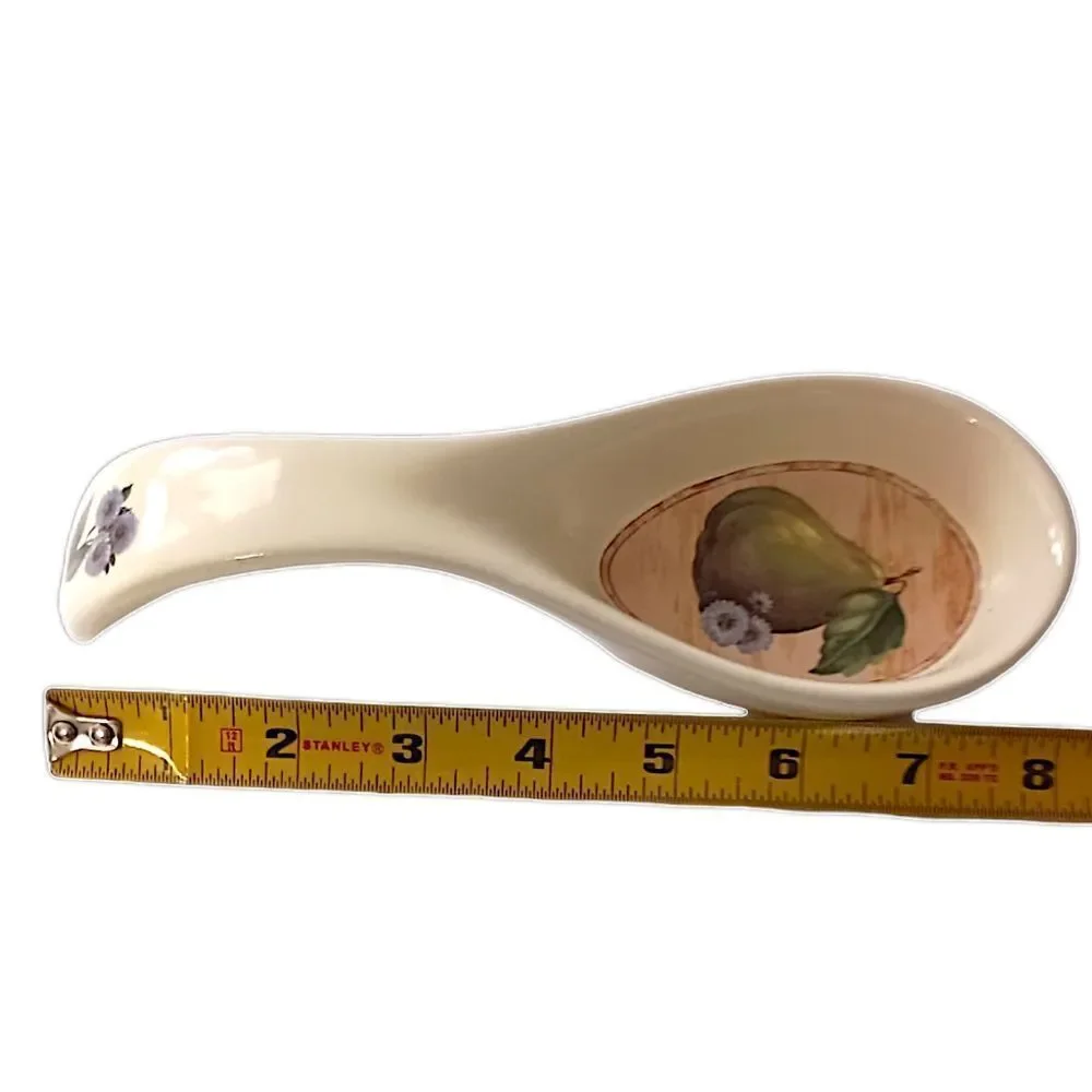Certified International Windsor Pear Spoon‎ Rest Holder Pam Gladding Ceramic Vtg